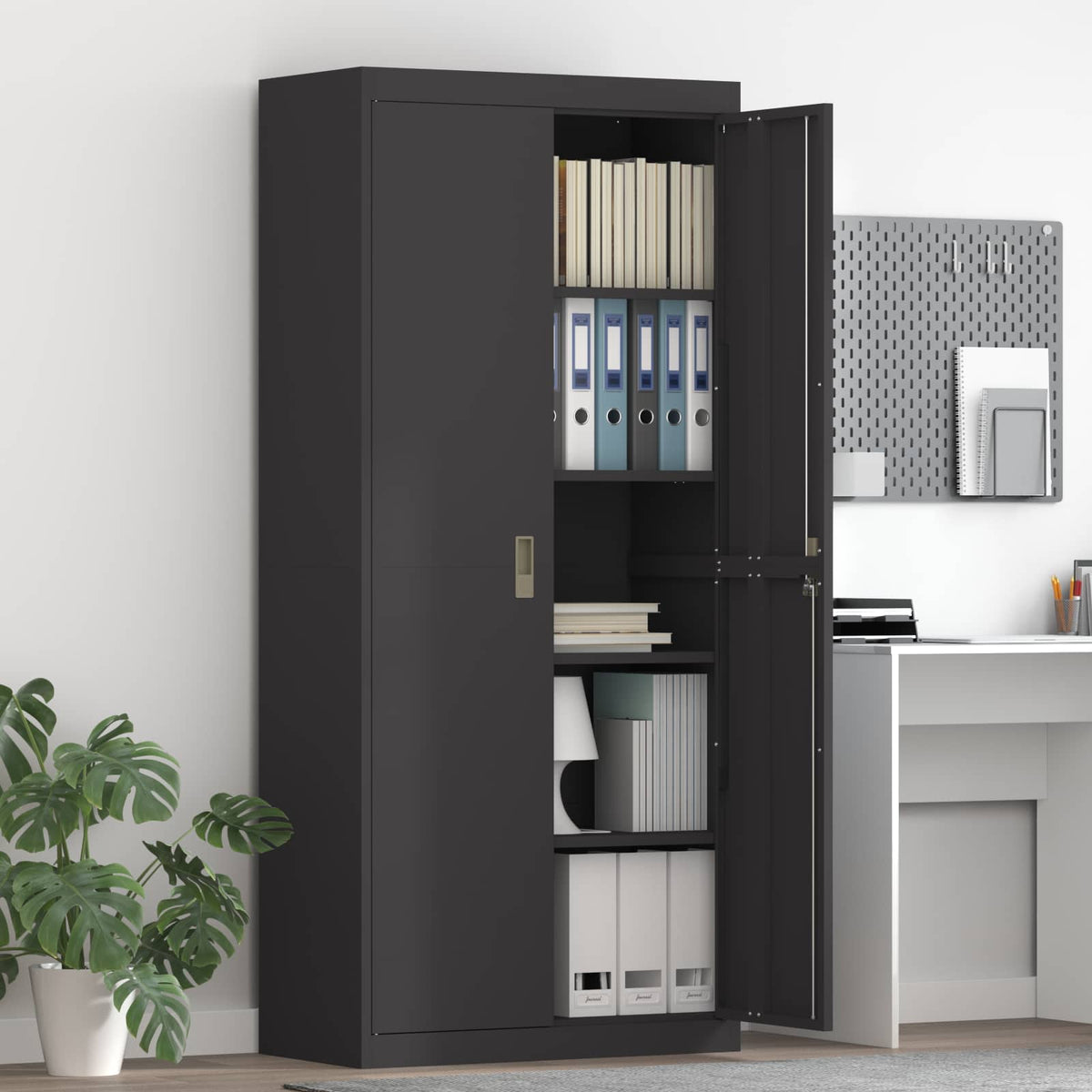 Storage Cabinet Black 80 x 40 x180 cm Steel