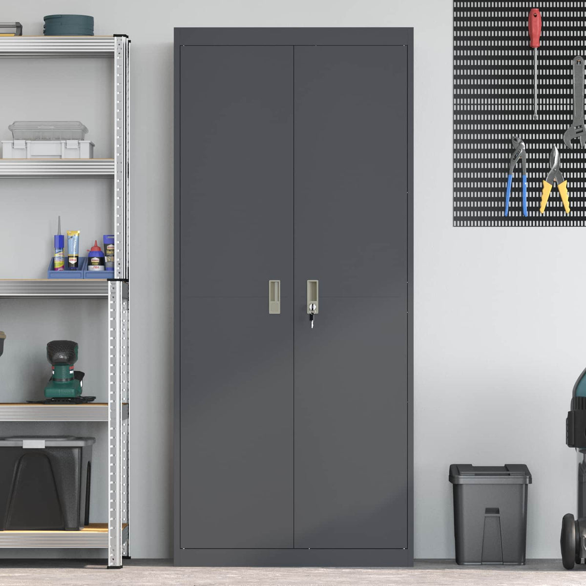 Storage Cabinet Anthracite 80 x 40 x180 cm Steel