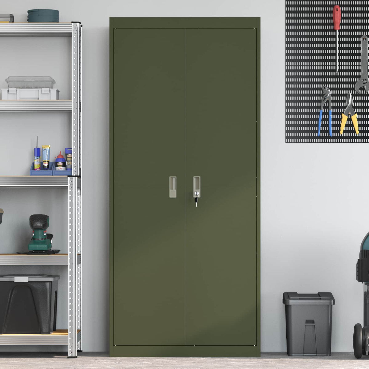 Storage Cabinet Olive Green 80 x 40 x180 cm Steel
