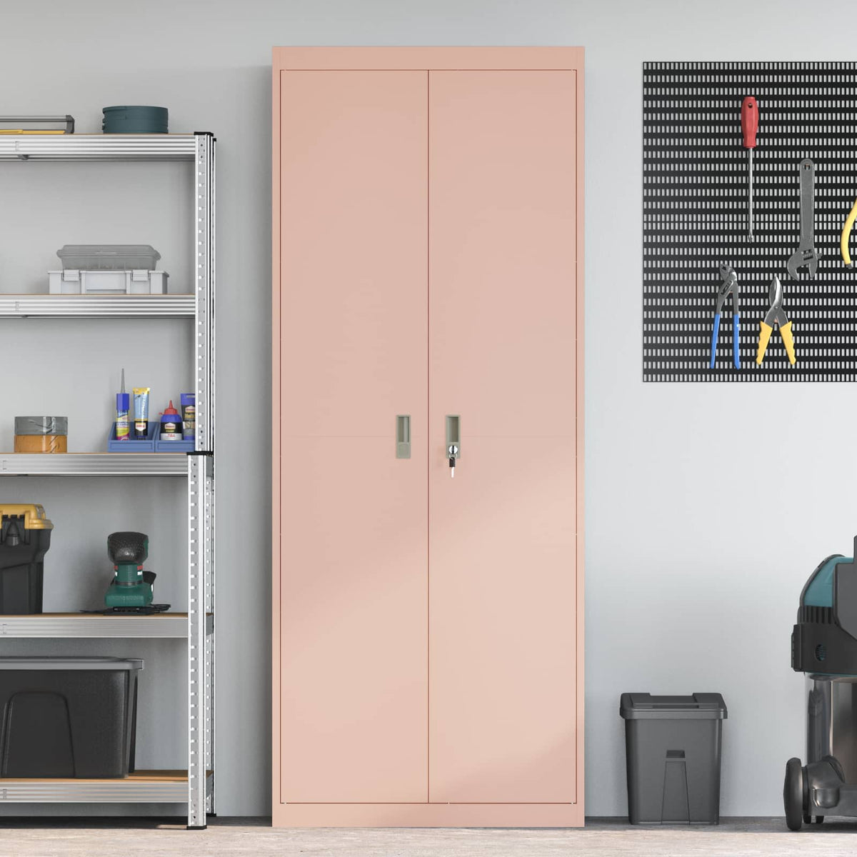 Storage Cabinet Pink 80 x 40 x200 cm Steel