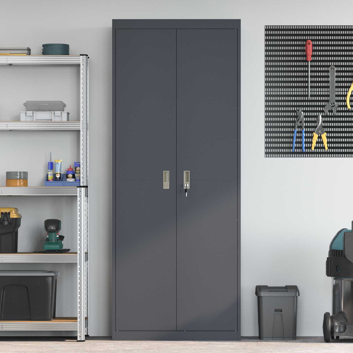 Storage Cabinet Anthracite 80 x 40 x200 cm Steel