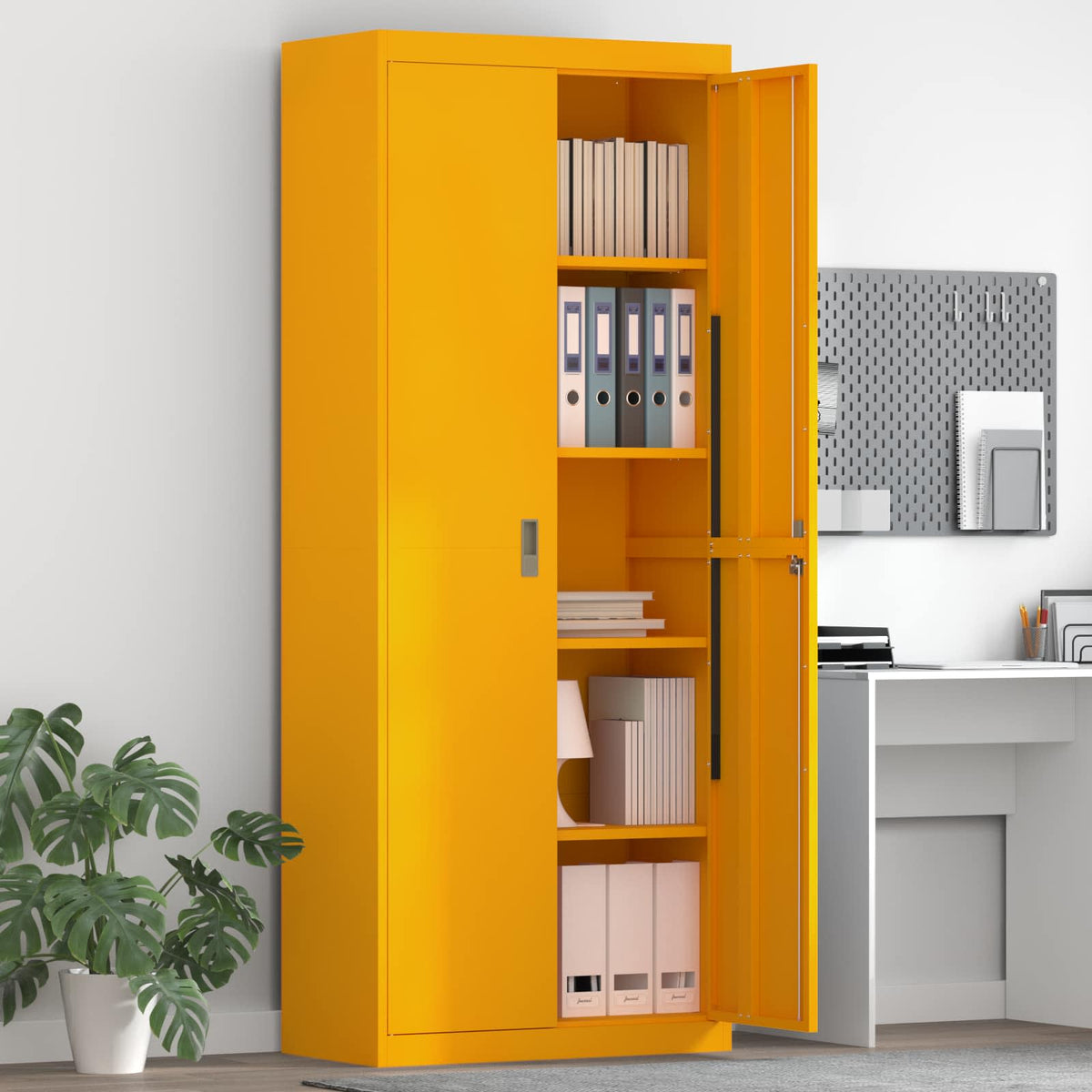 Storage Cabinet Mustard Yellow 80 x 40 x200 cm Steel