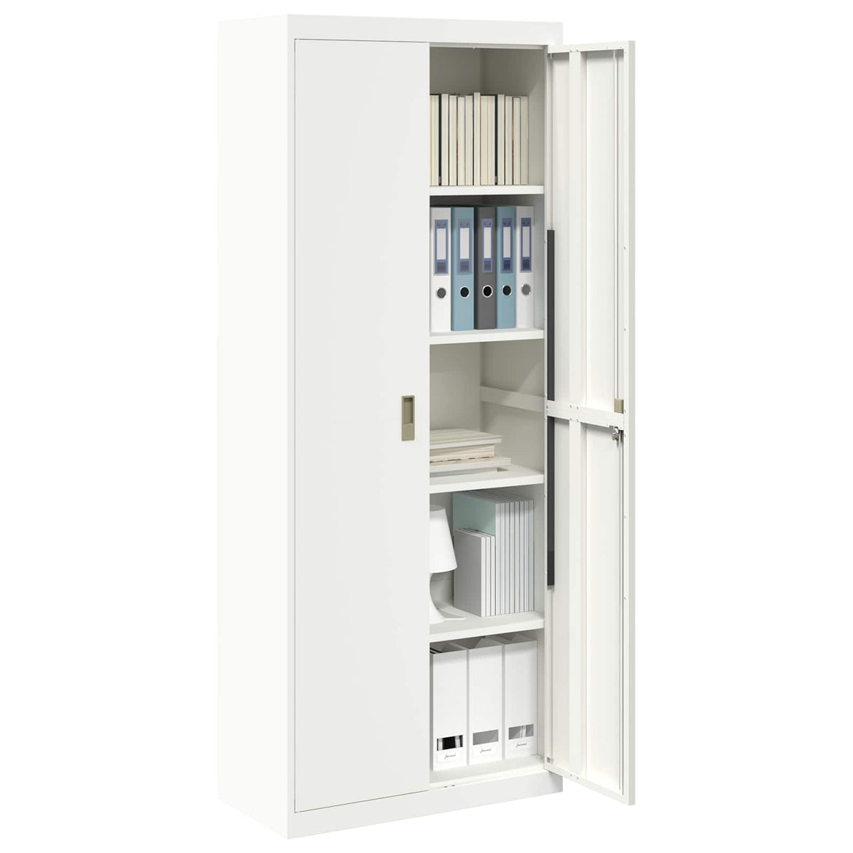 Storage Cabinet White 80 x 40 x200 cm Steel