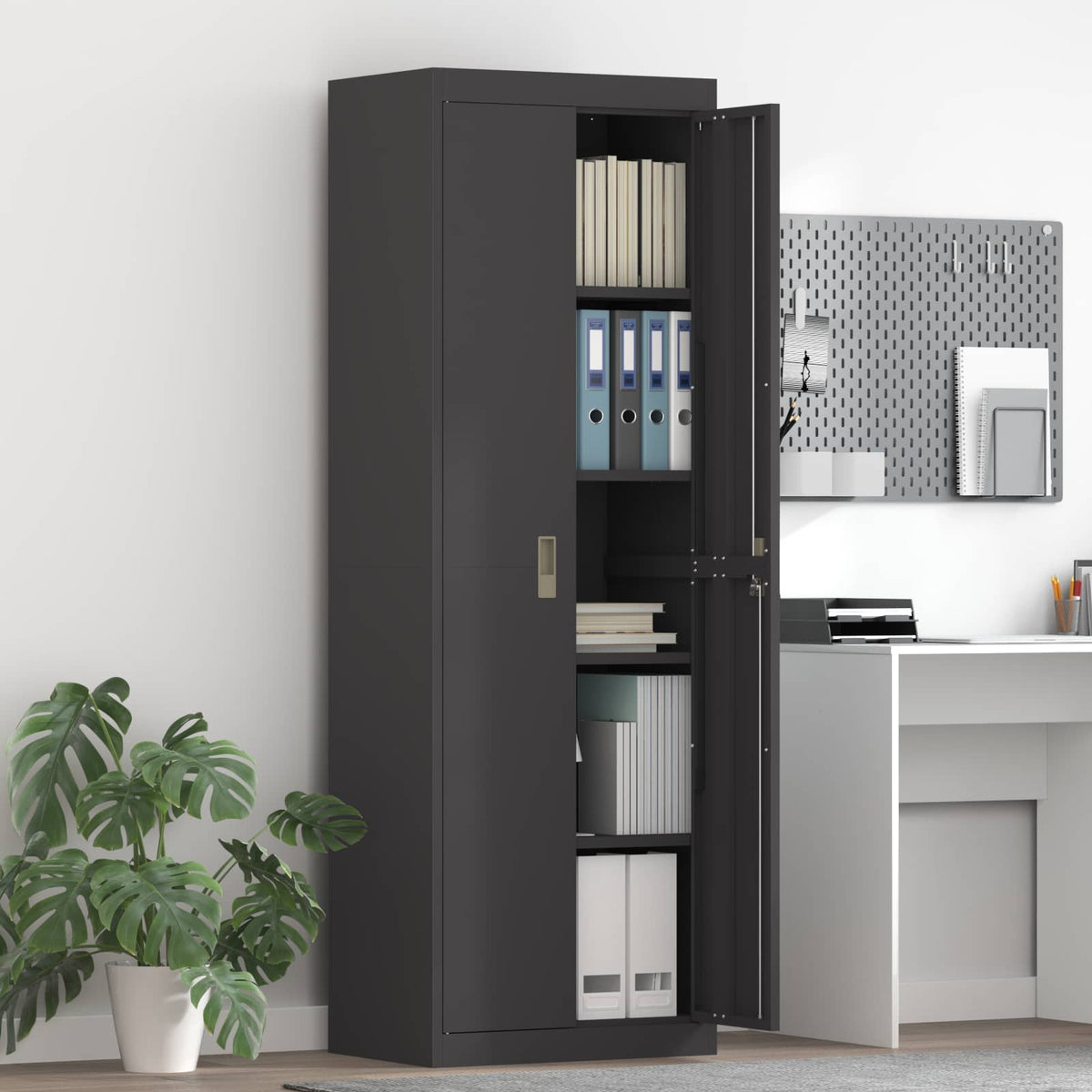 Storage Cabinet Black 60 x 40 x180 cm Steel