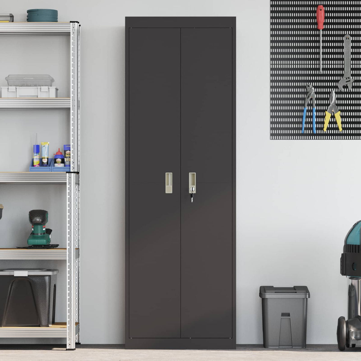 Storage Cabinet Black 60 x 40 x180 cm Steel