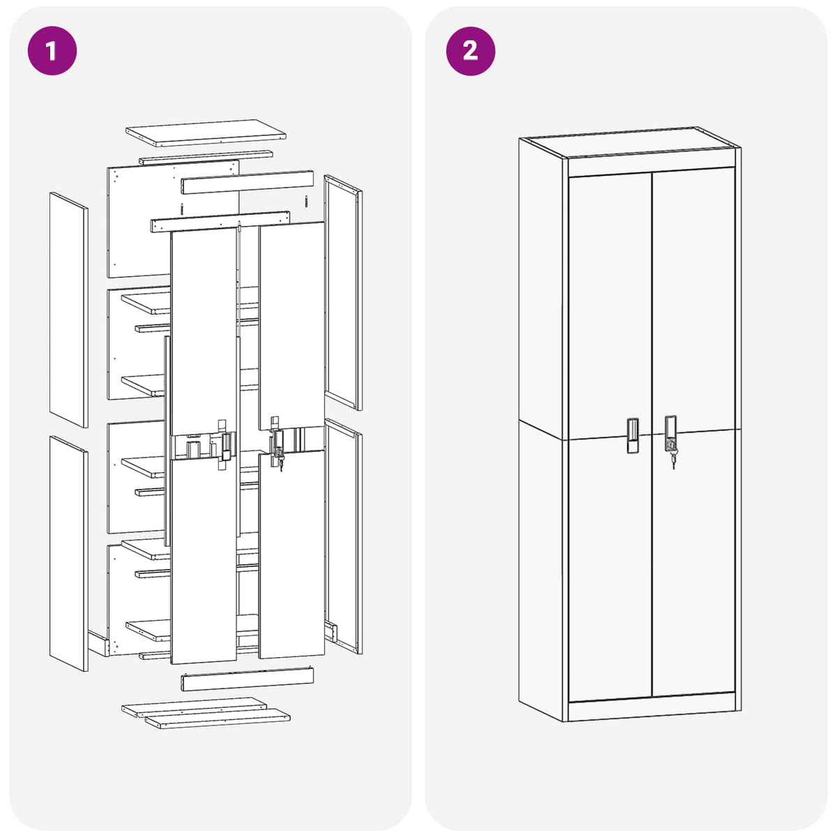 Storage Cabinet Pink 60 x 40 x180 cm Steel
