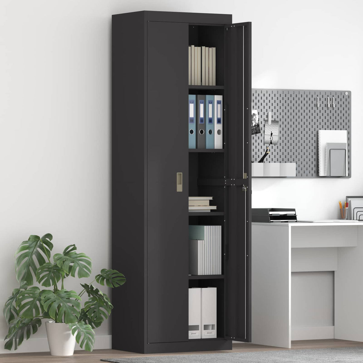 Storage Cabinet Black 60 x 40 x200 cm Steel
