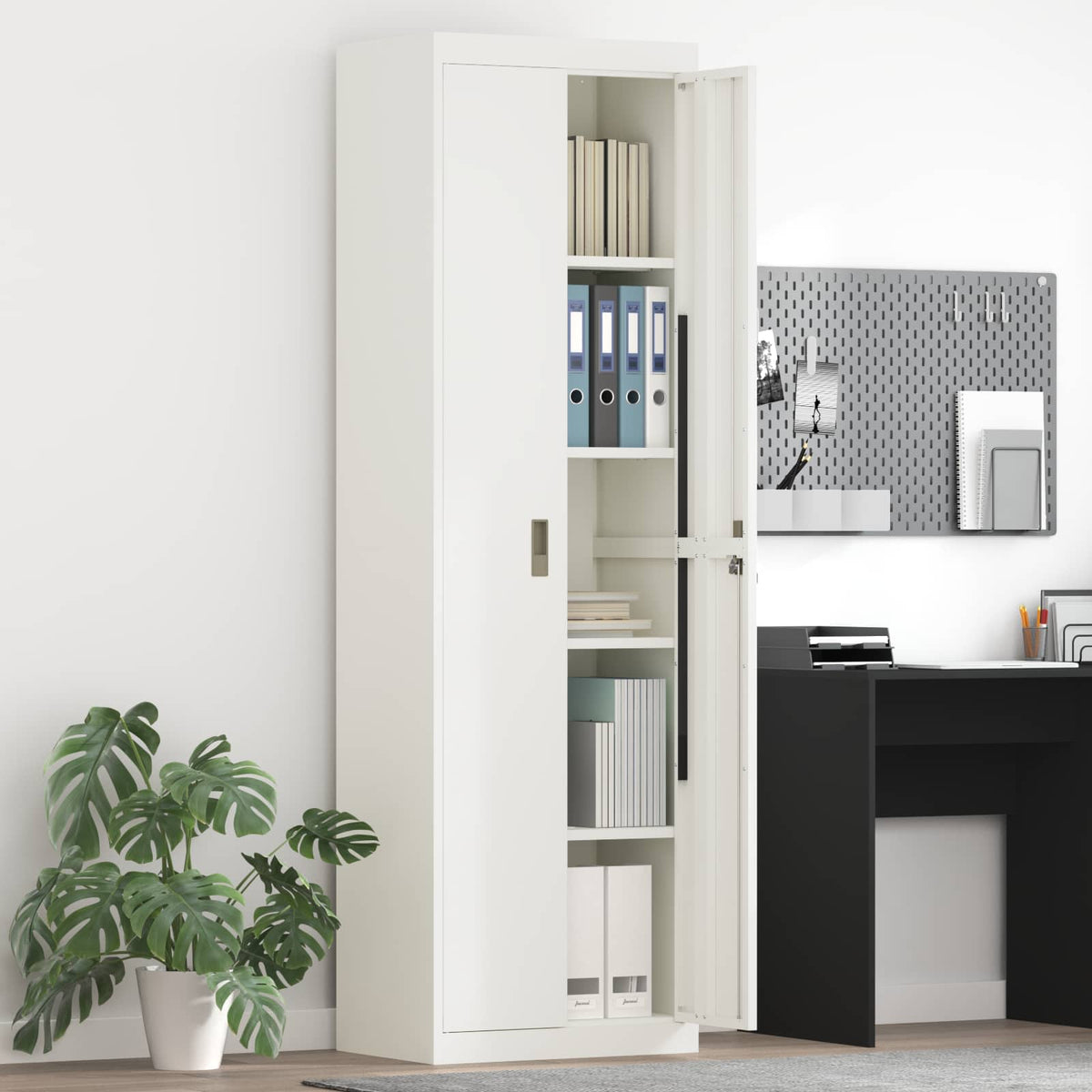 Storage Cabinet White 60 x 40 x200 cm Steel