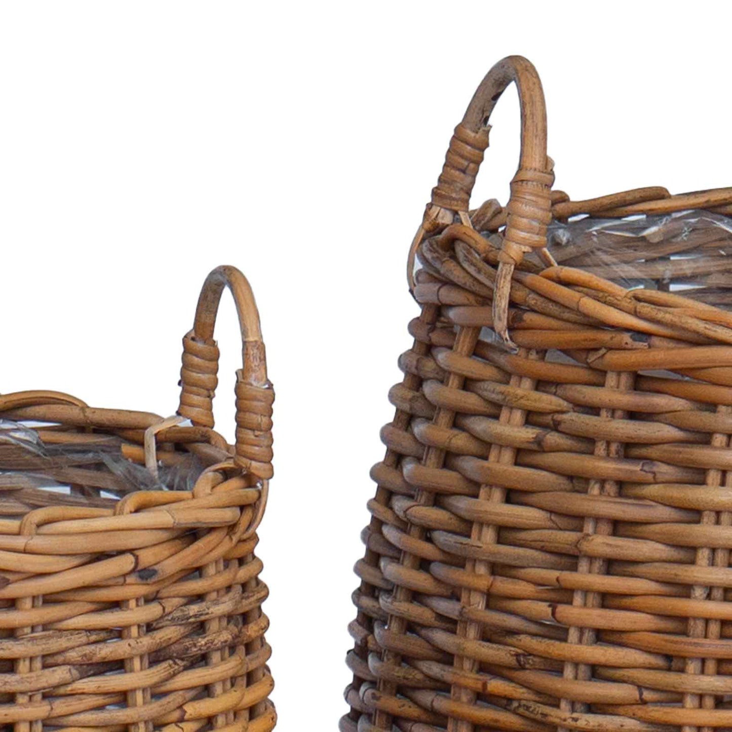 Planter Basket with Storage 2 pcs Brown Lacak Rattan
