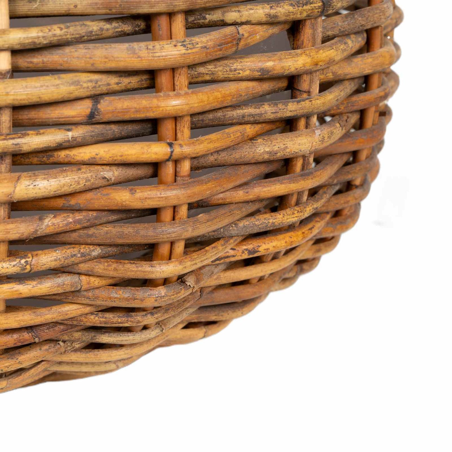 Planter Basket with Storage 2 pcs Natural Brown Kubu Rattan