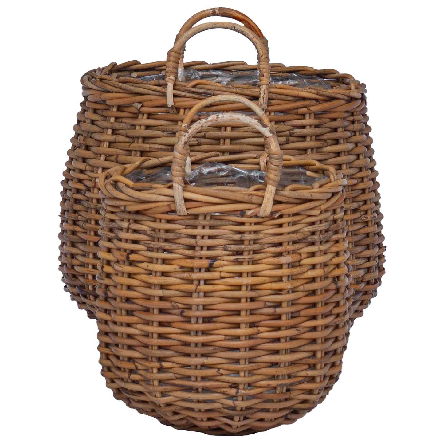 Planter Basket with Storage 2 pcs Brown Lacak Rattan