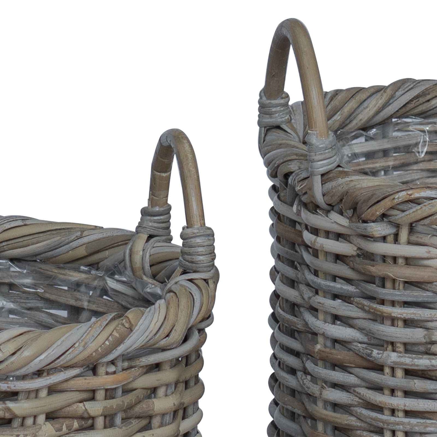 Planter Basket with Storage 3 pcs Kubu Grey Kubu Rattan