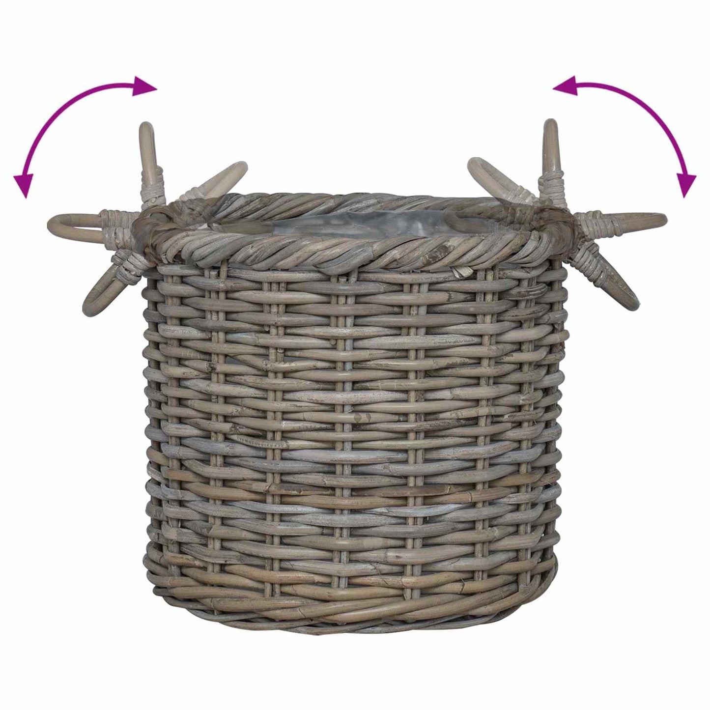 Planter Basket with Storage 3 pcs Kubu Grey Kubu Rattan