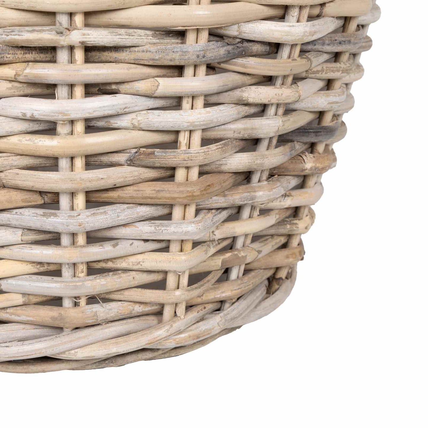 Planter Basket with Storage 2 pcs Natural Grey Kubu Rattan