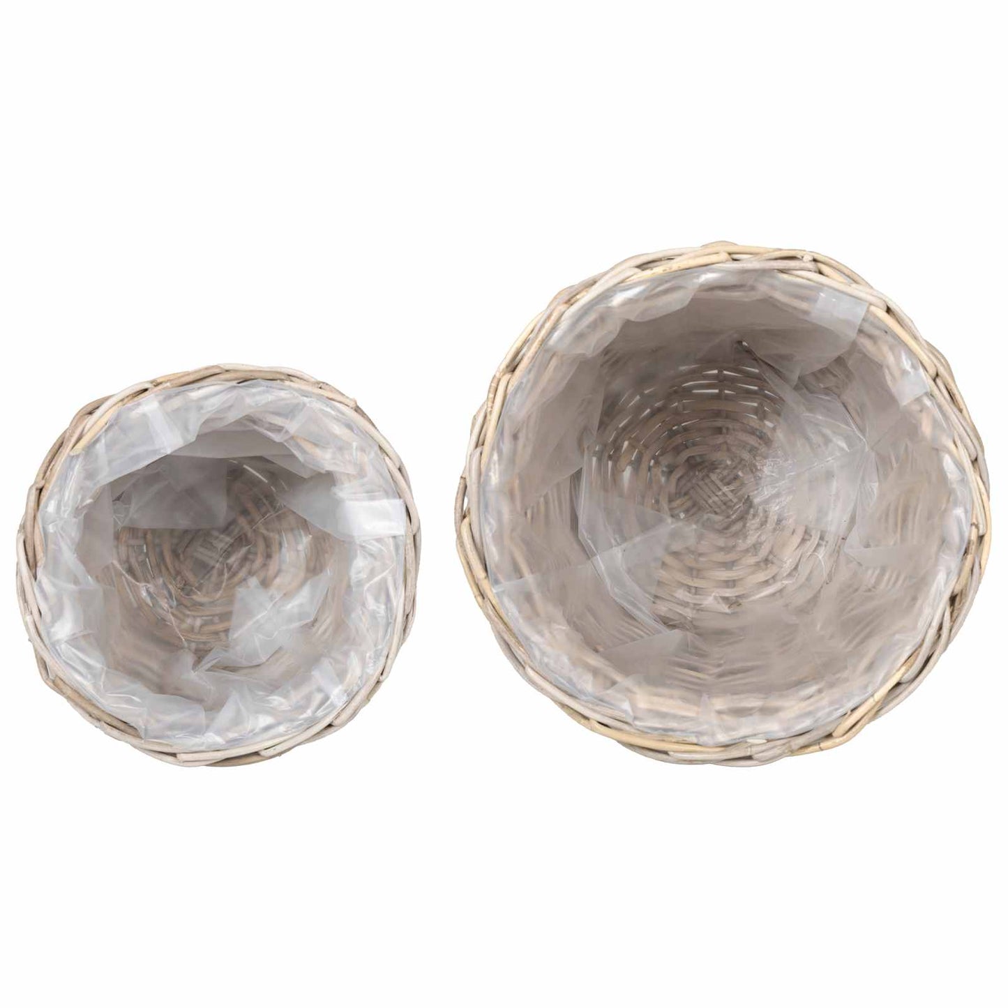 Planter Basket with Storage 2 pcs Grey Lacak Rattan