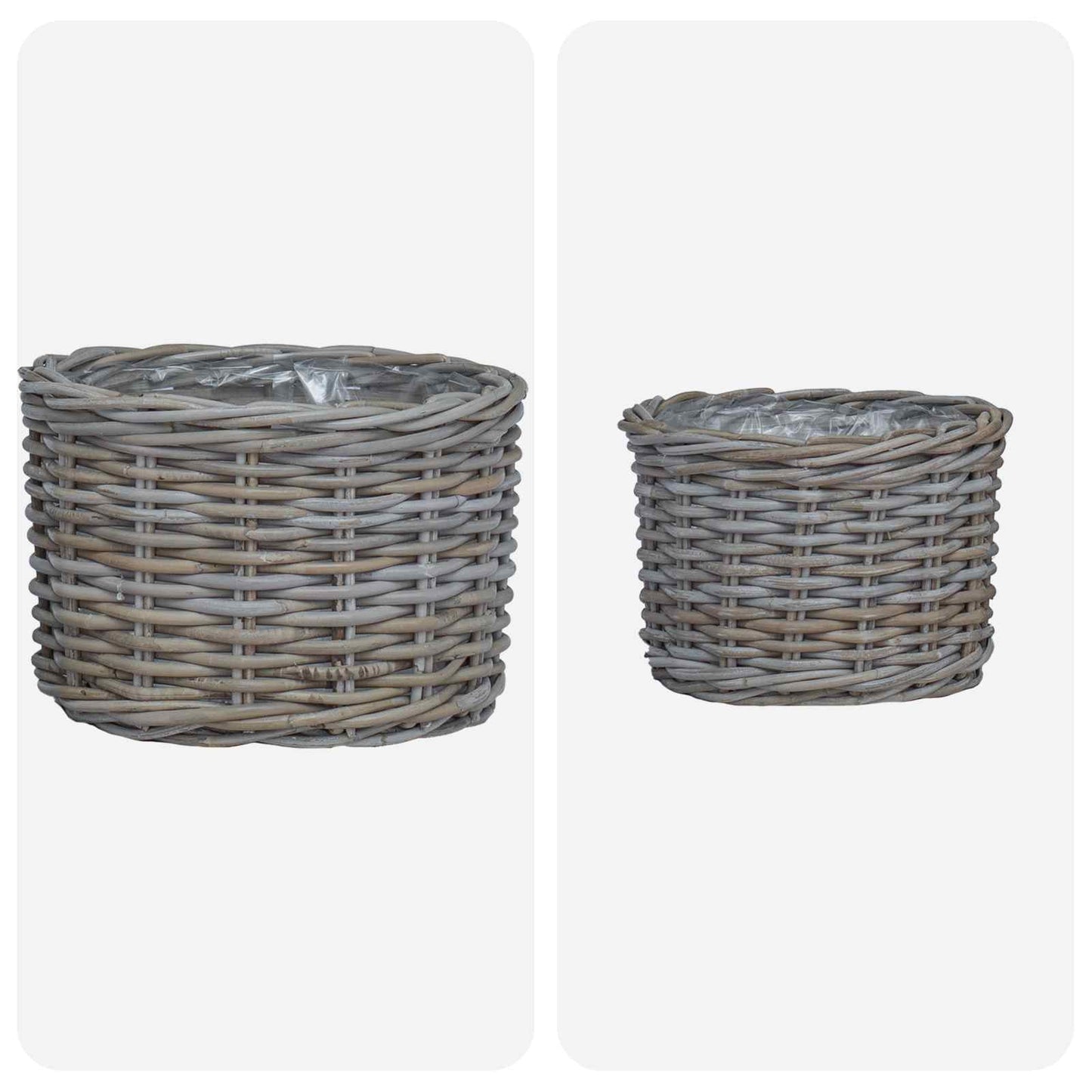 Planter Basket with Storage 2 pcs Grey