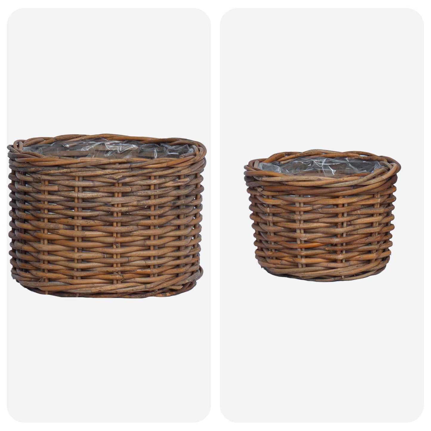 Planter Basket with Storage 2 pcs Brown