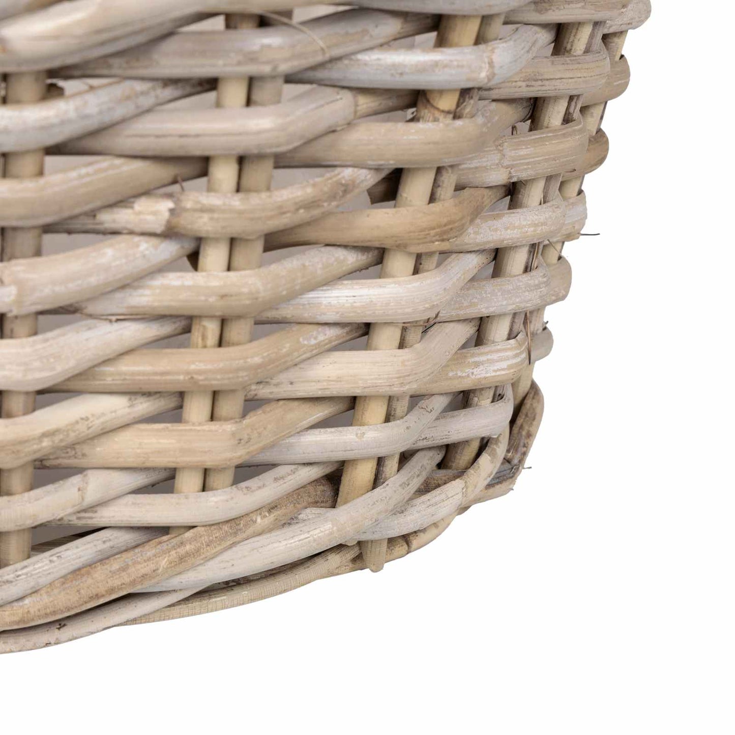 Planter Basket with Storage 2 pcs Natural Grey Kubu Rattan
