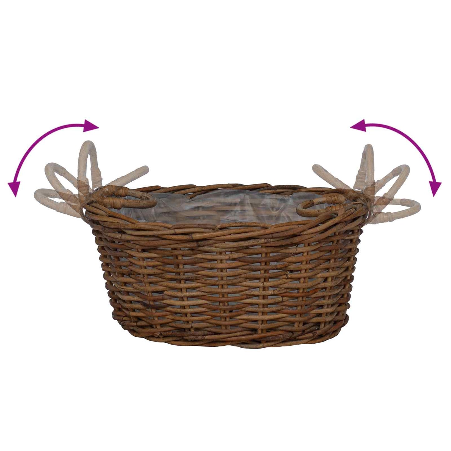 Planter Basket with Storage 2 pcs Brown Lacak Rattan