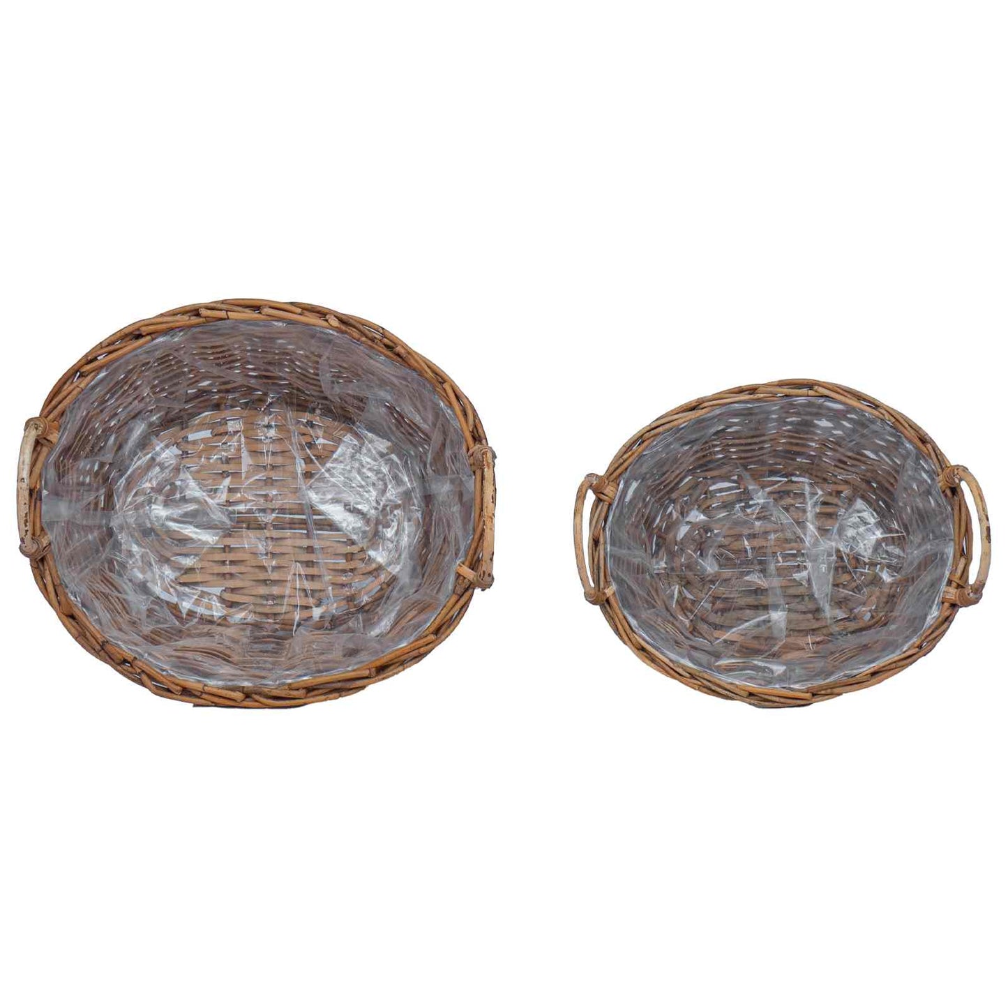 Planter Basket with Storage 2 pcs Brown Lacak Rattan