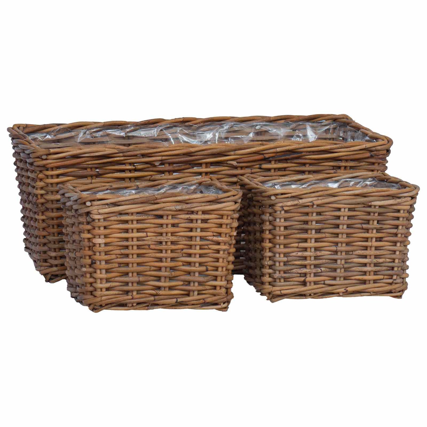 Planter Basket with Storage 3 pcs Brown