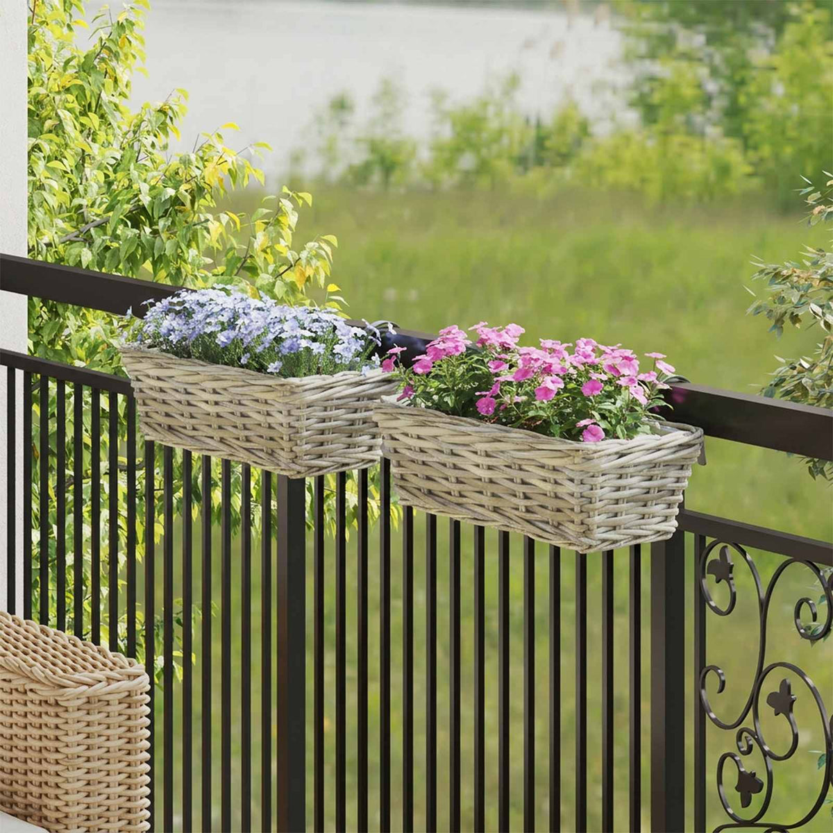 Hanging Planter Basket GENDT 2 pcs Natural Grey 48 x 22 x 15 cm
