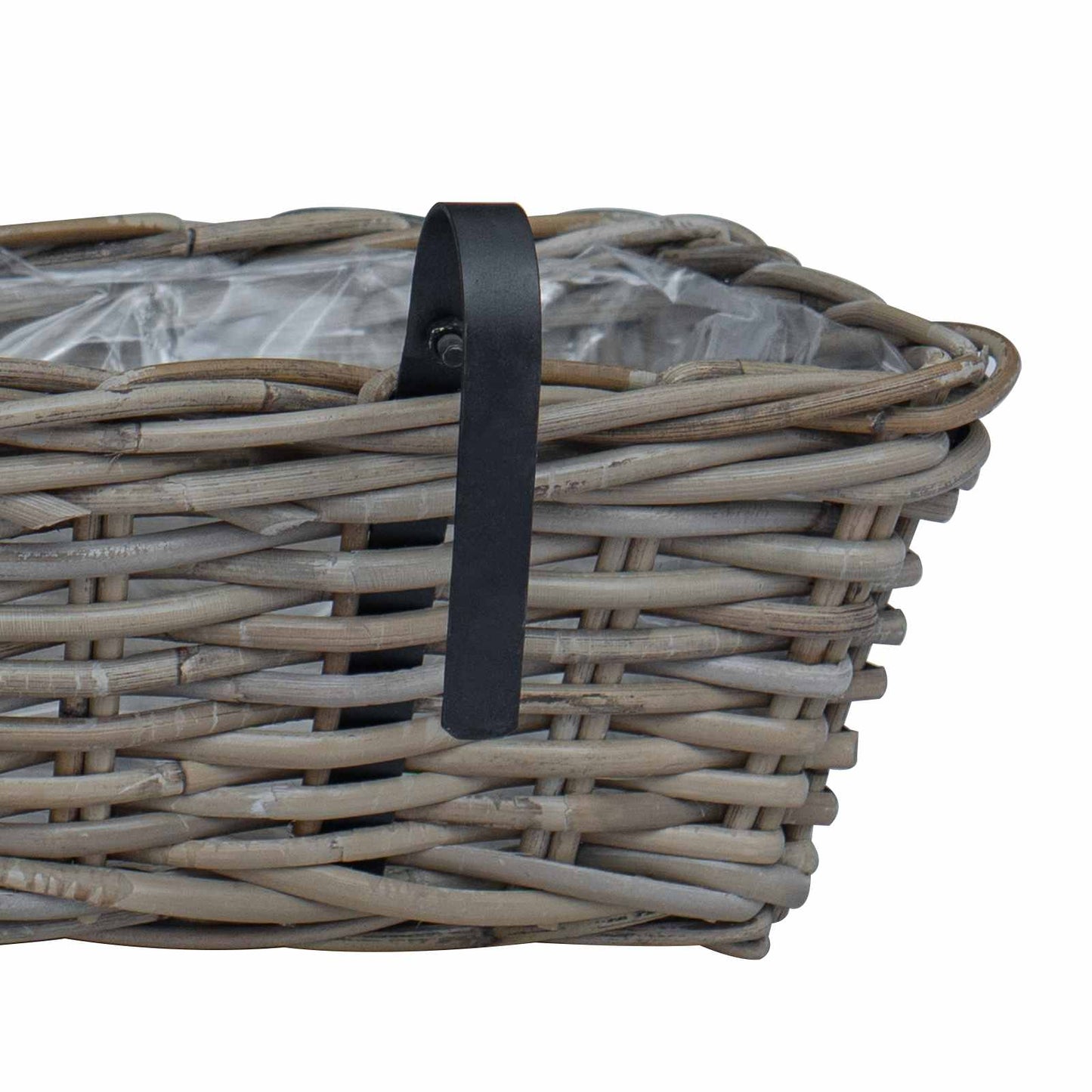 Hanging Planter Basket 2 pcs Grey 48 x 22 x 15 cm Lacak Rattan