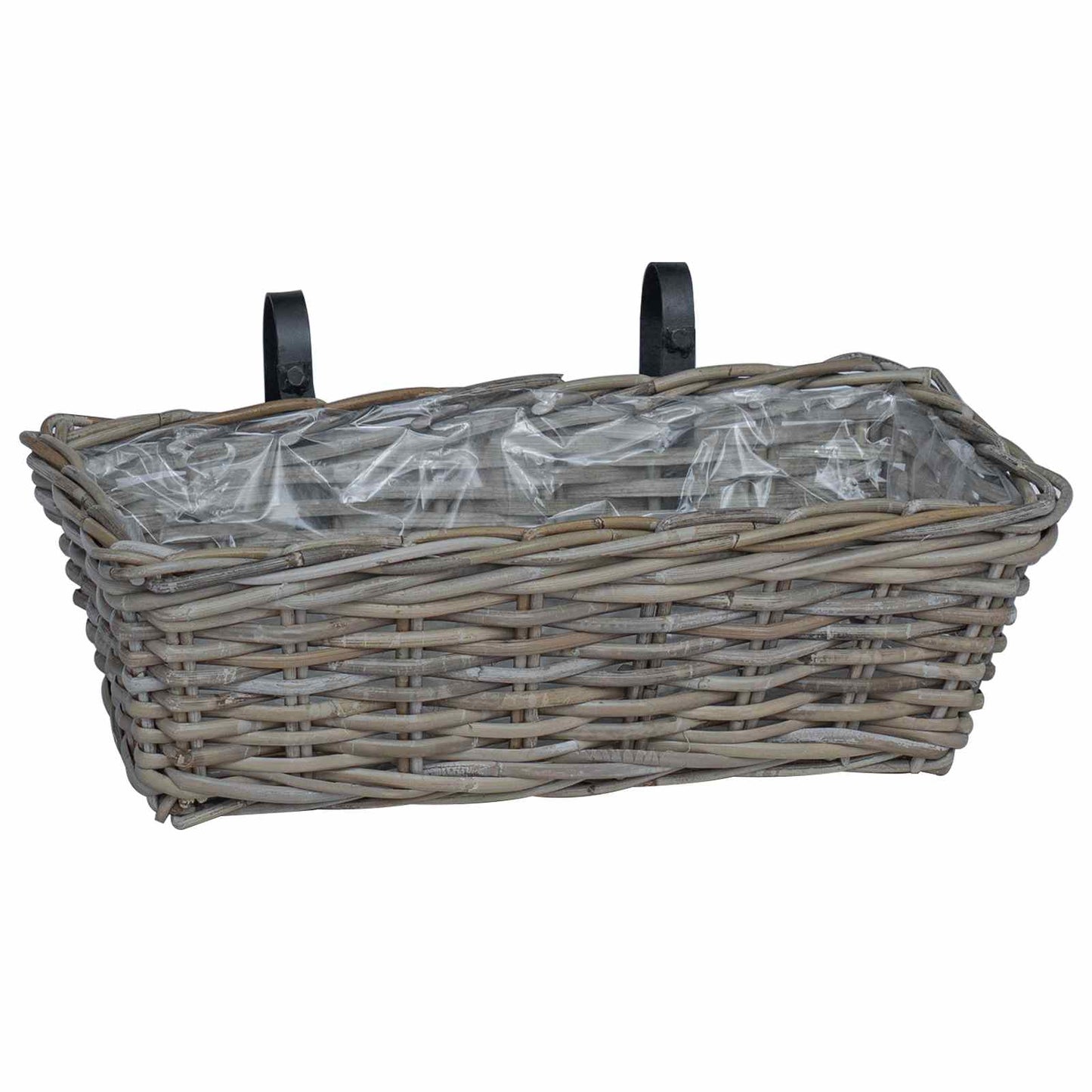 Hanging Planter Basket 2 pcs Grey 48 x 22 x 15 cm Lacak Rattan