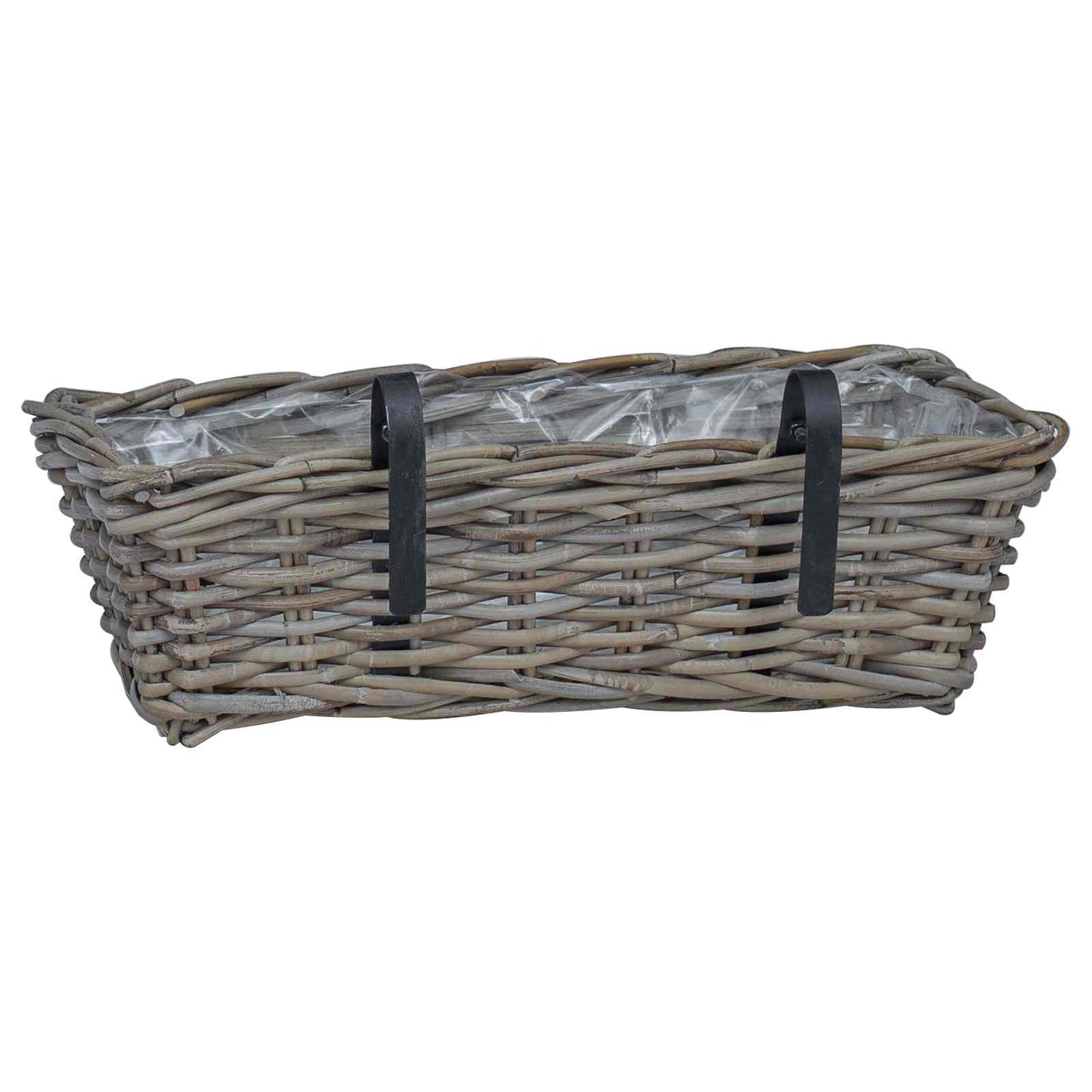 Hanging Planter Basket 2 pcs Grey 48 x 22 x 15 cm Lacak Rattan