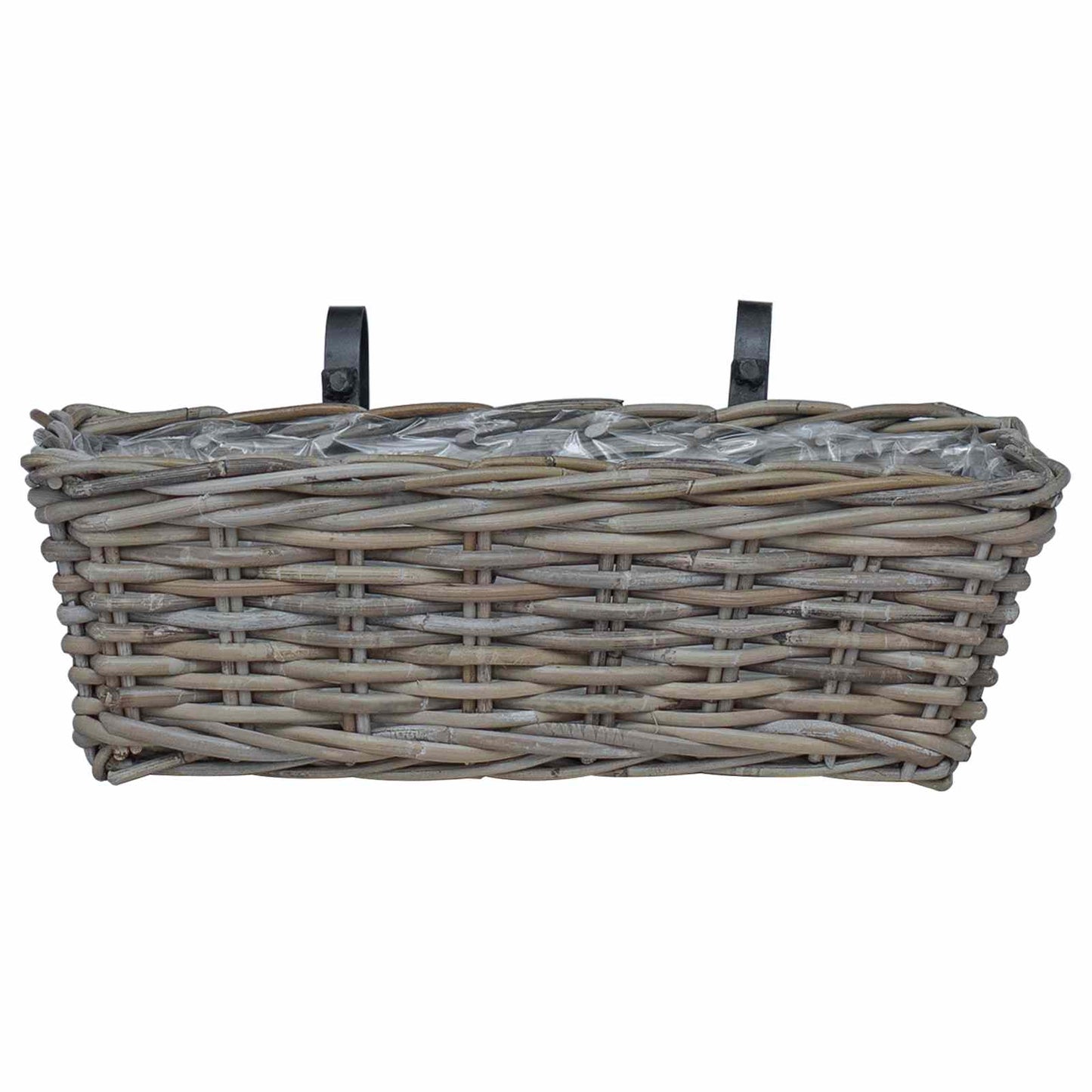 Hanging Planter Basket 2 pcs Grey 48 x 22 x 15 cm Lacak Rattan