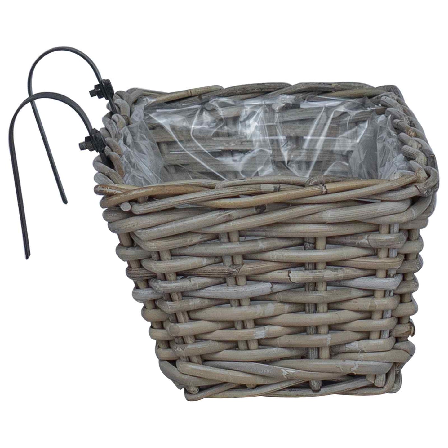 Hanging Planter Basket 2 pcs Grey 48 x 22 x 15 cm Lacak Rattan