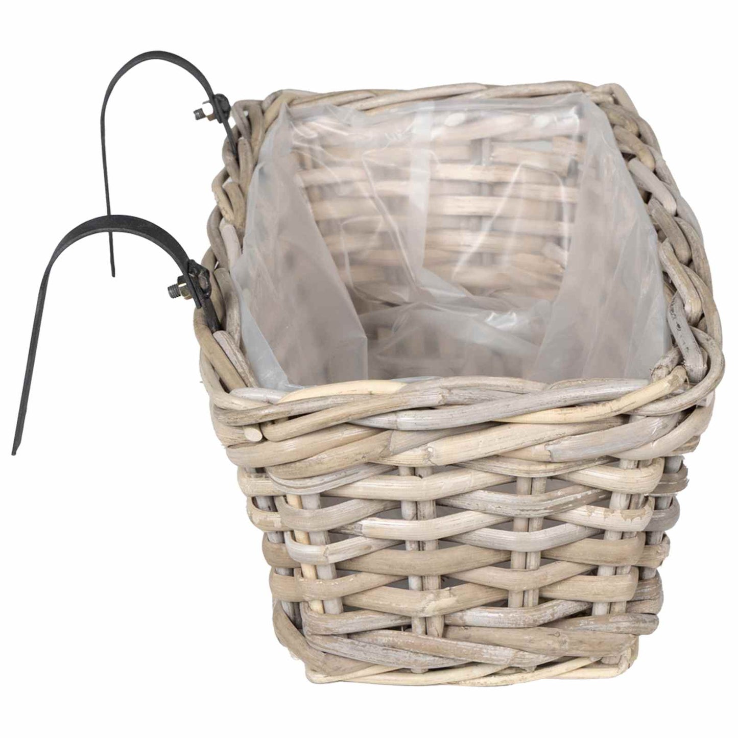 Hanging Planter Basket 2 pcs Natural Grey 48 x 22 x 15 cm
