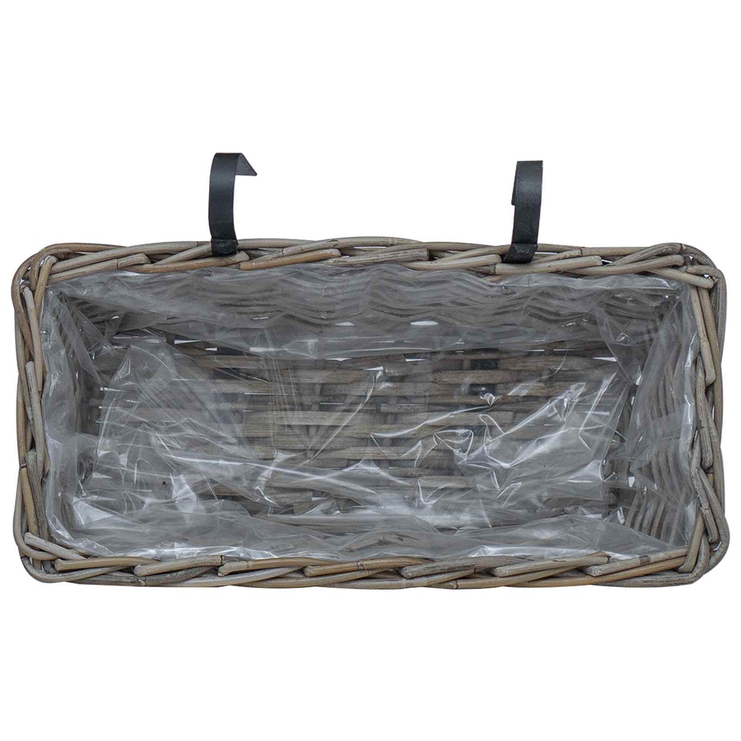 Hanging Planter Basket 2 pcs Grey 48 x 22 x 15 cm Lacak Rattan