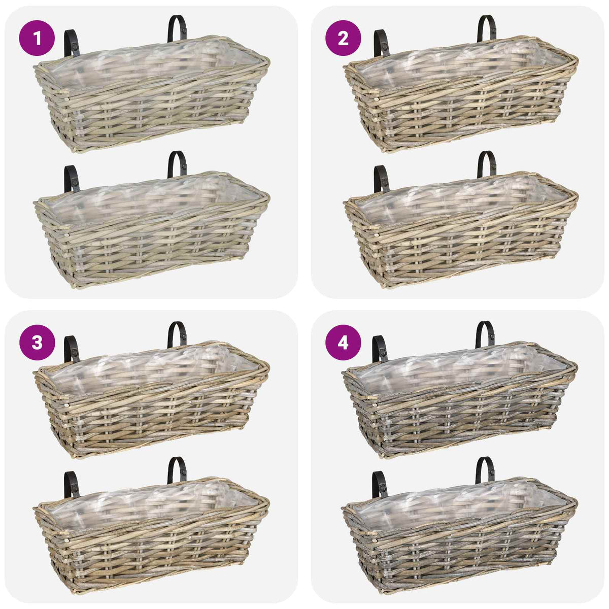 Hanging Planter Basket GENDT 2 pcs Natural Grey 48 x 22 x 15 cm