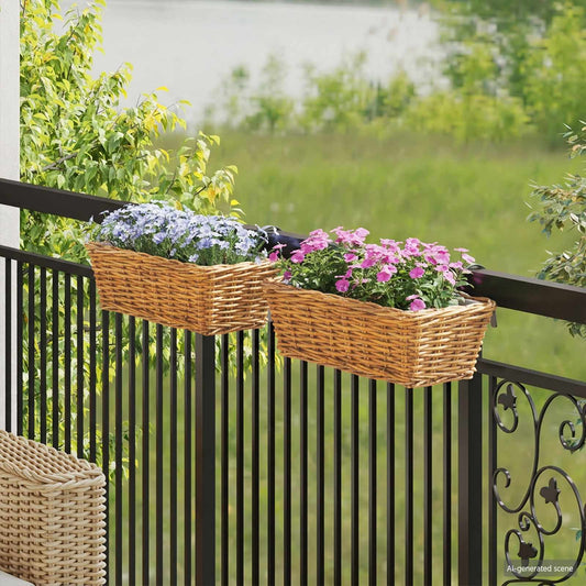 Hanging Planter Basket GENDT 2 pcs Natural Brown Kubu Rattan