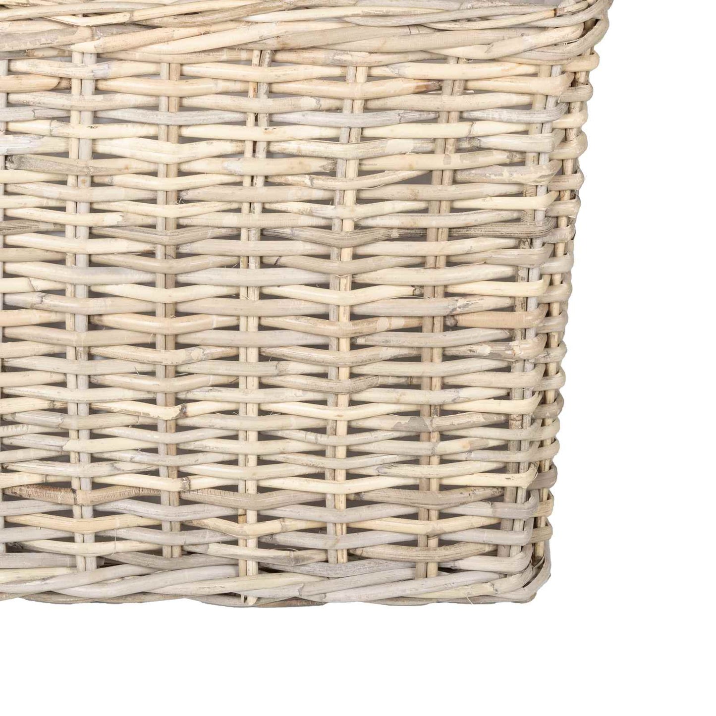 Planter Basket with Storage 2 pcs Natural Grey Kubu Rattan
