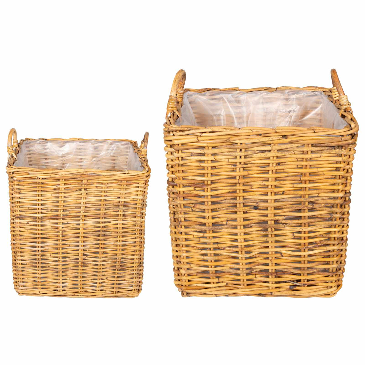 Planter Basket GENDT 2 pcs Natural Brown Kubu Rattan