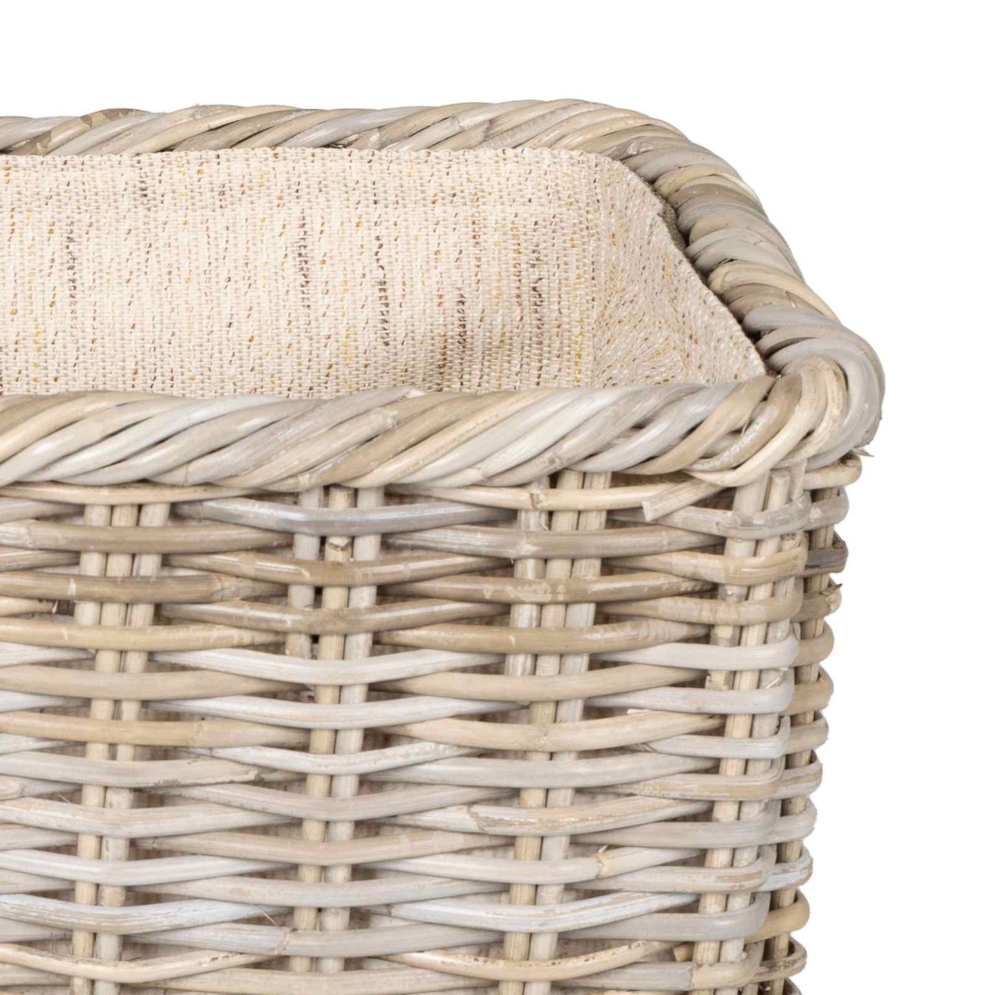 Firewood Basket 2 pcs Grey Lacak Rattan