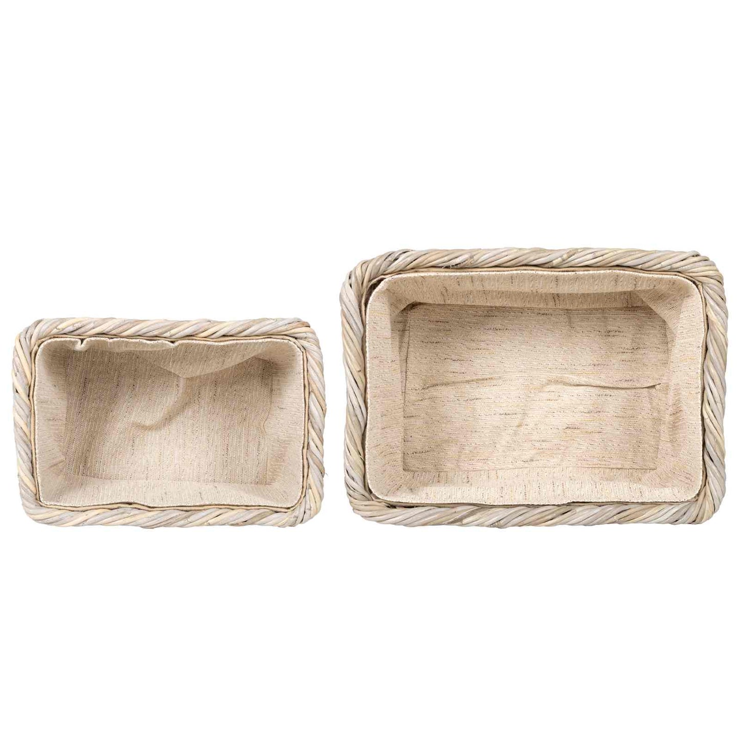 Firewood Basket 2 pcs Grey Lacak Rattan