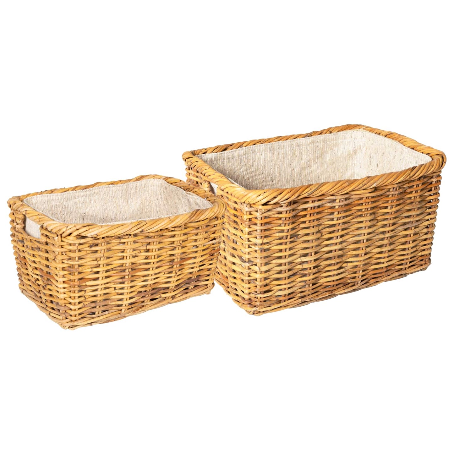 Firewood Basket 2 pcs Brown Lacak Rattan