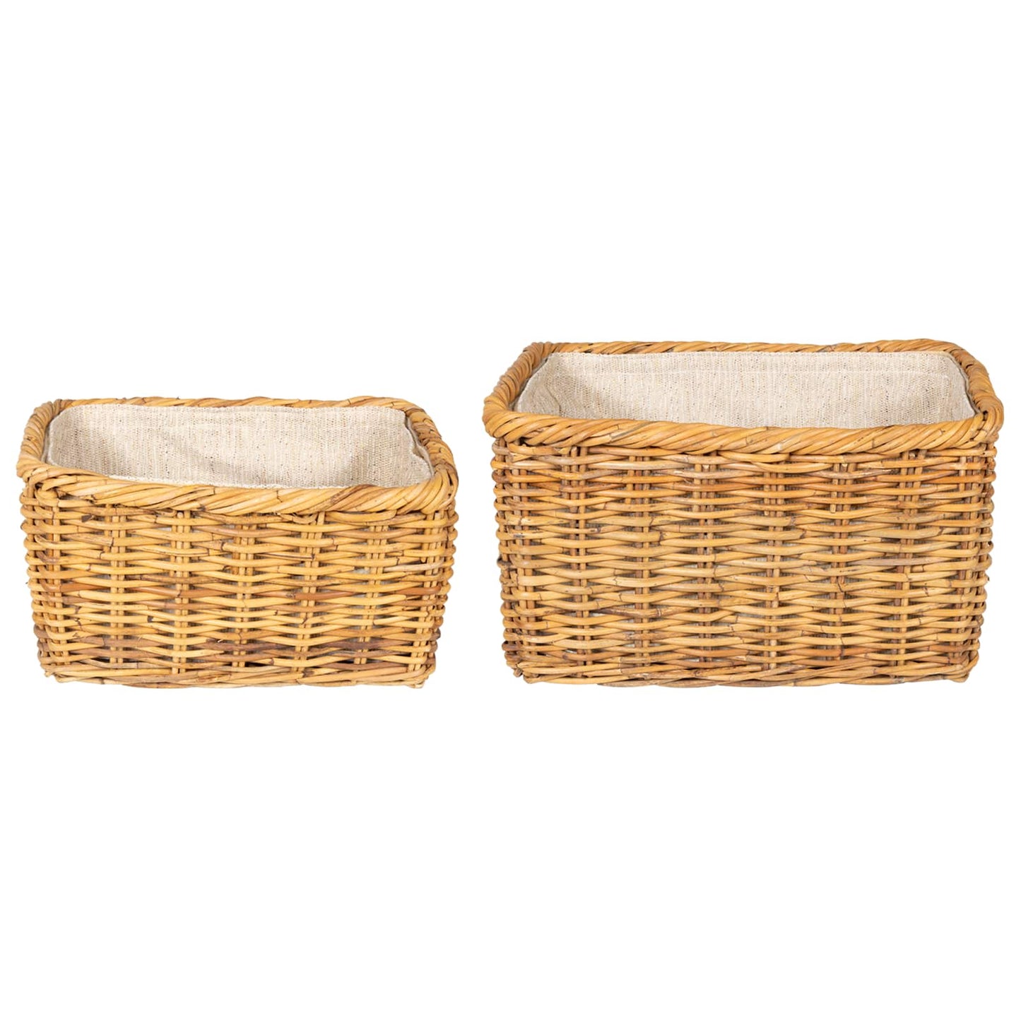 Firewood Basket 2 pcs Brown Lacak Rattan