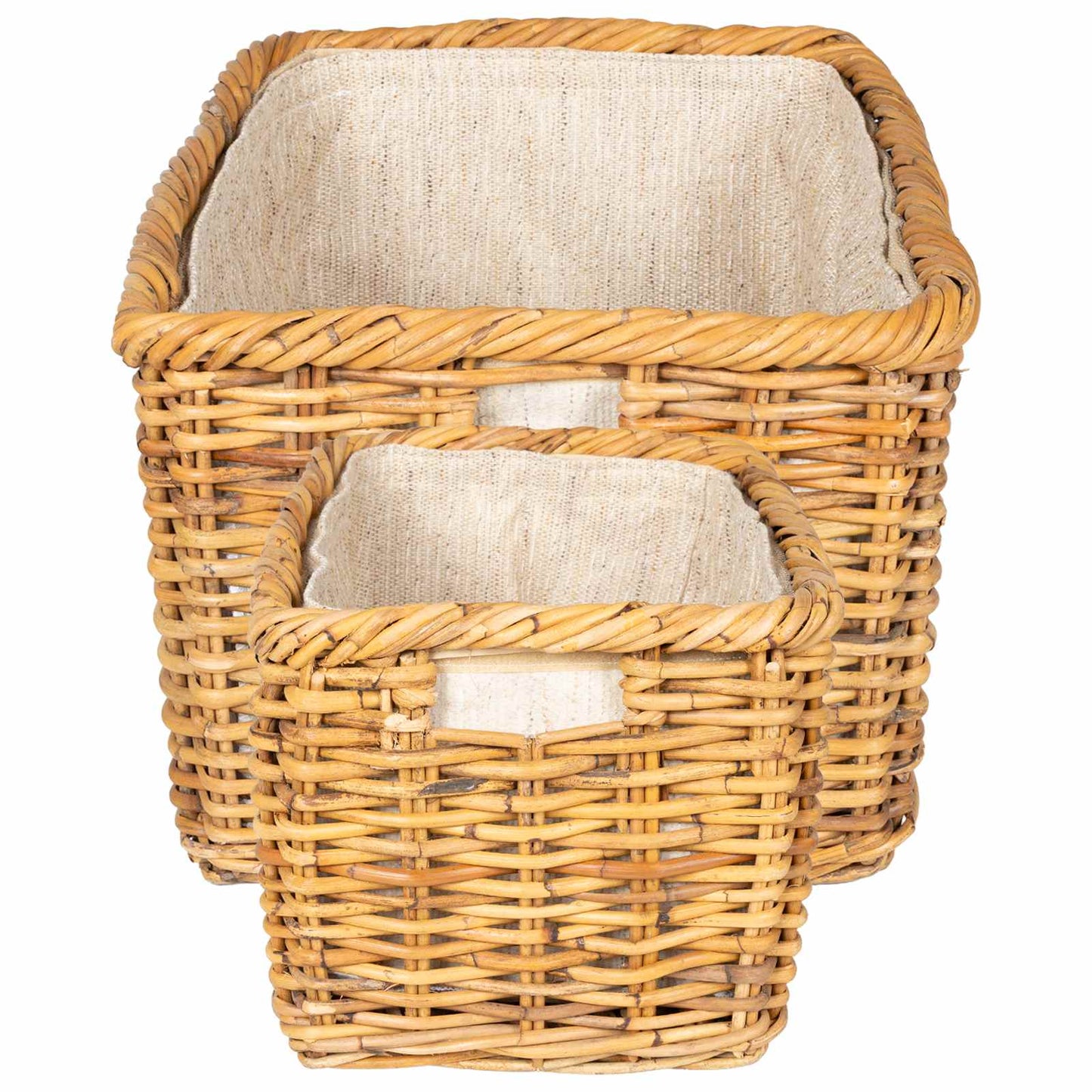Firewood Basket 2 pcs Brown Lacak Rattan