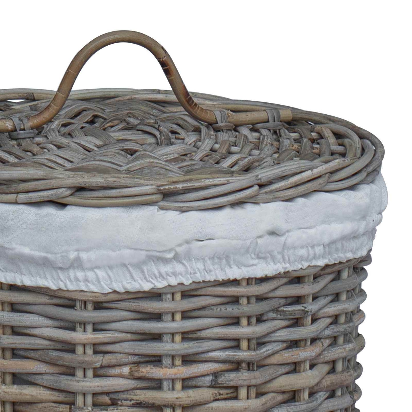 Laundry Basket with Lid 2 pcs Kubu Grey