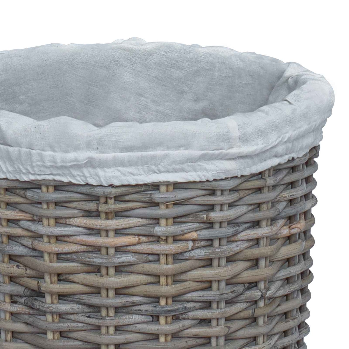 Laundry Basket with Lid 2 pcs Kubu Grey