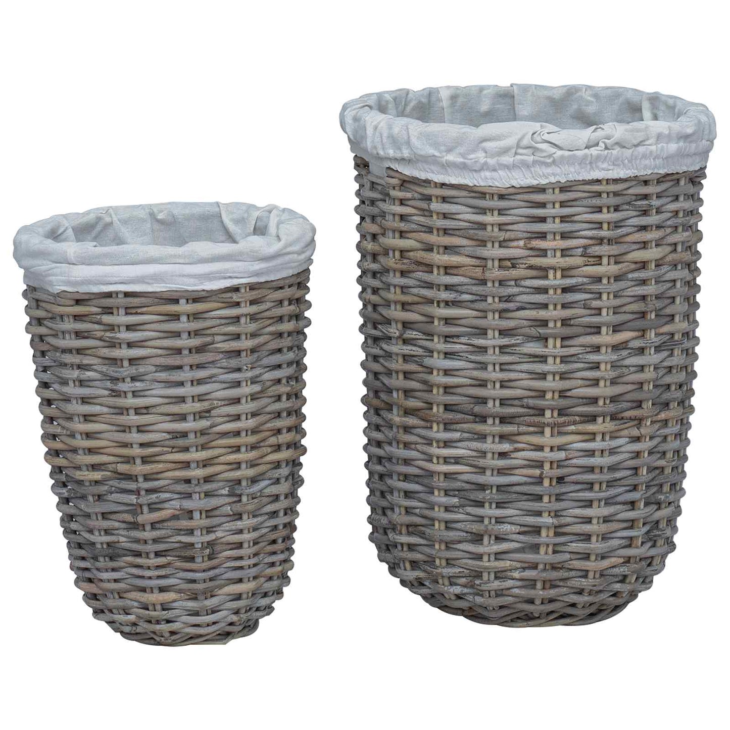 Laundry Basket with Lid 2 pcs Kubu Grey
