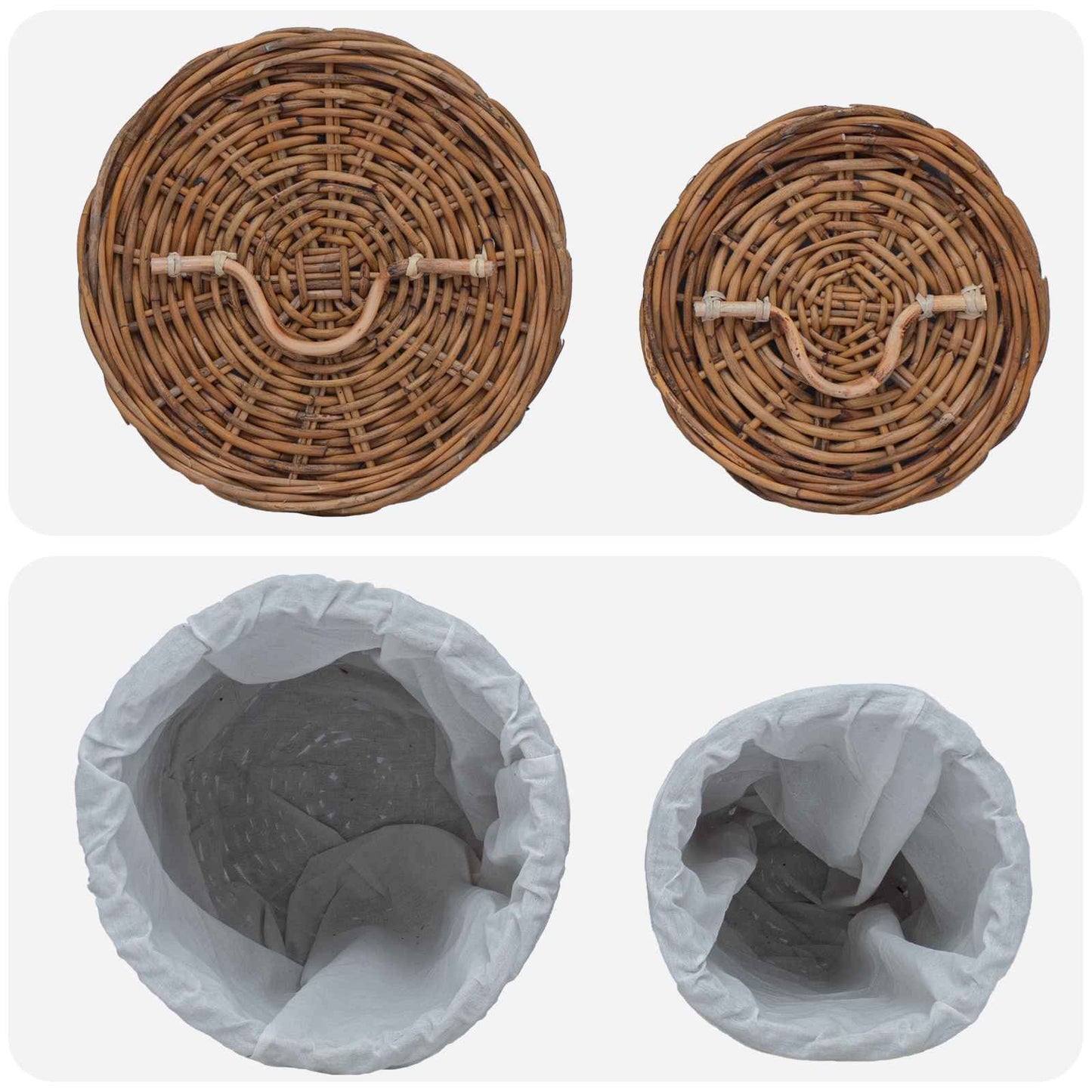Laundry Basket 2 pcs Brown
