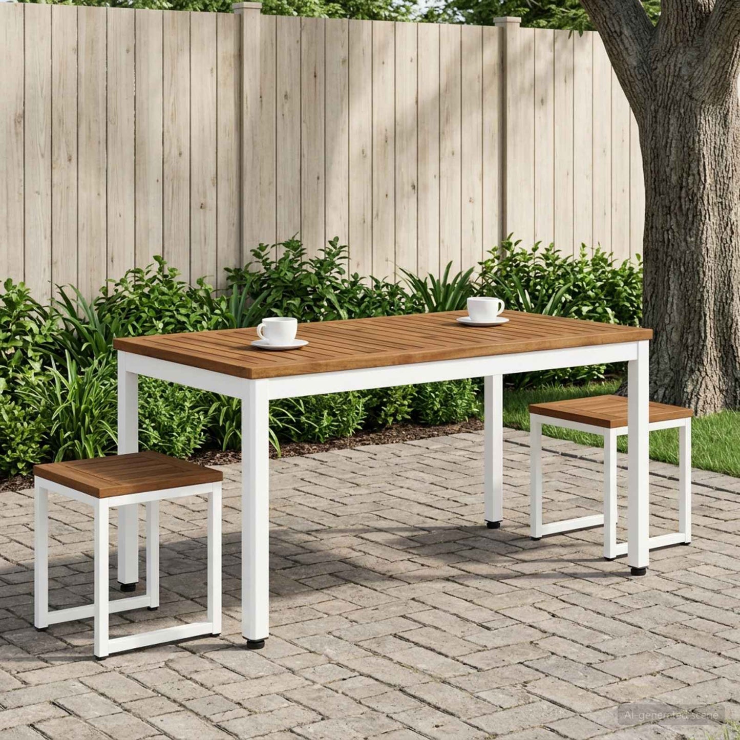 Coffee Table Natural and White 50 x 100.5 x 45 cm
