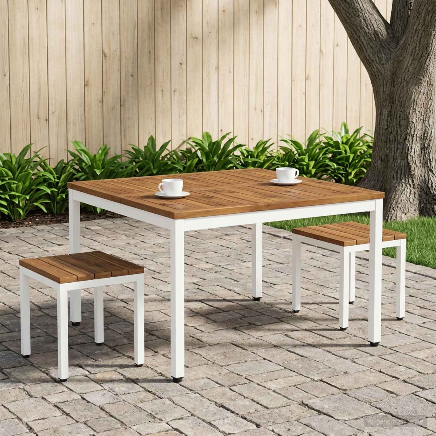 Coffee Table Natural and White 100 x 100.5 x 45 cm