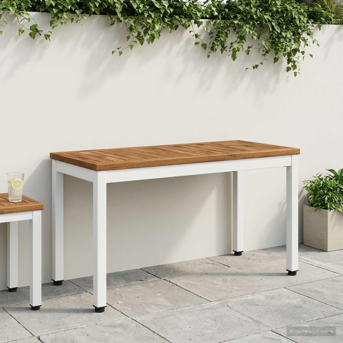 Garden Bench 80.5 x 35 x 45 cm Solid Acacia Wood Rectangular