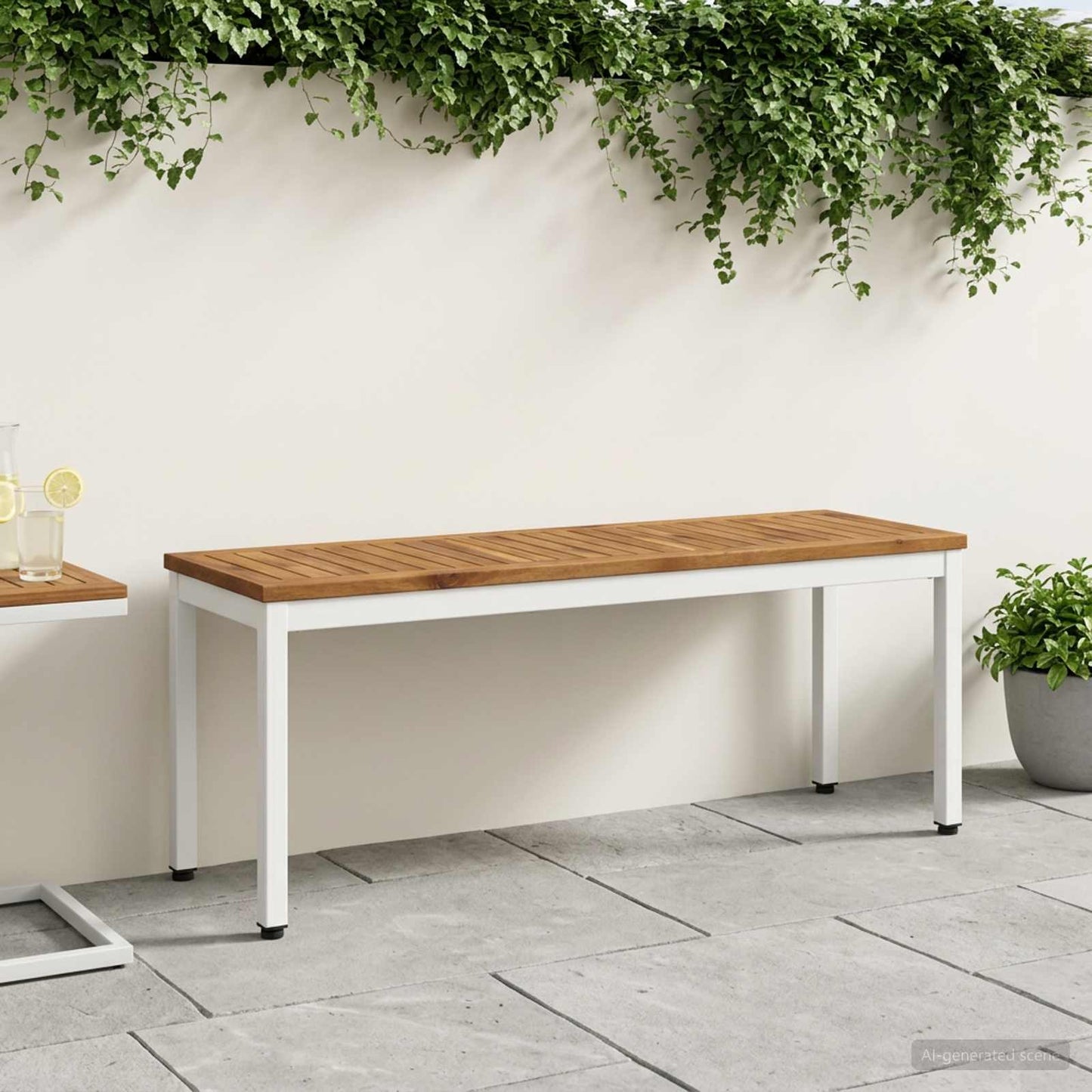 Garden Bench 108.5 x 35 x 45 cm Solid Acacia Wood Rectangular